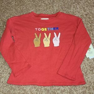 TUCKER + TATE, Red "Together" long sleevetop.